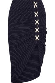 Veronica Beard Marlow ruched striped crepe skirt at Net A Porter